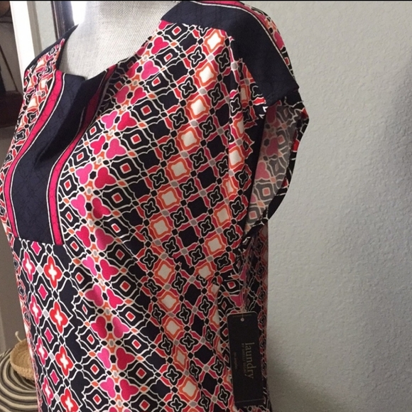 Laundry By Shelli Segal - Dress Womens Geometric Print Size M Cap Sleeve - Picture 7 of 7